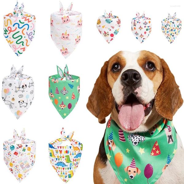 Köpek Giyim Doğum Günü Bandana Noel Üçgen Eşarpları Önlükler Küçük Orta Accessoires için Beach Bandanas