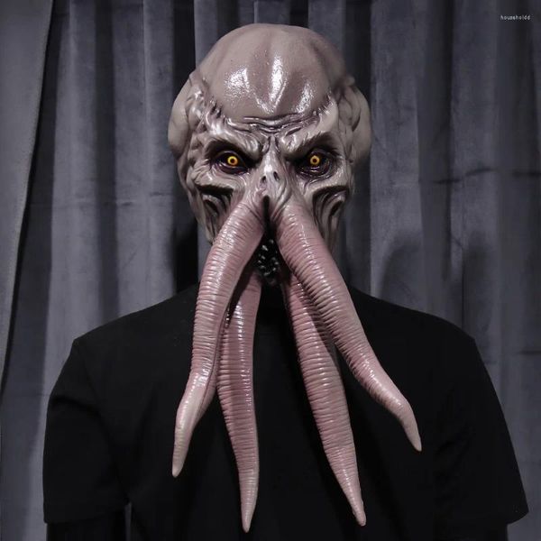 Fontes de festa Baldur's Gate 3 Lllilithid Mind Flayer Máscara de squiddy Cosplay Animal Polvos Monstro Capacete de látex Adereços de fantasia de Halloween