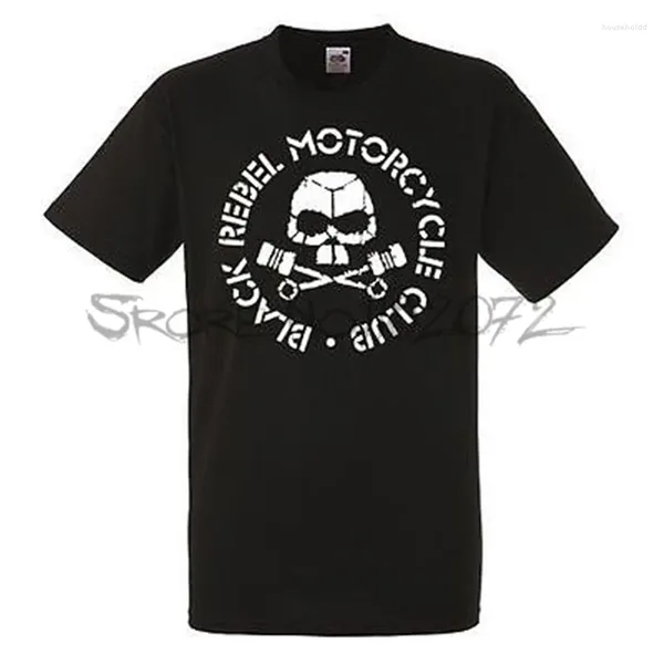 Männer T-shirts Männer Baumwolle T-shirt Sommer Mode Top Tees Schwarz Rebel Motorrad Club Hemd T-stück Kurzarm ROCK sbz5028