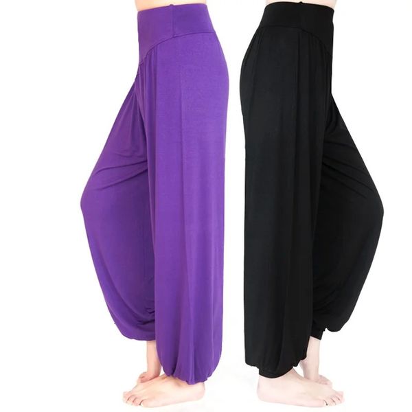 Kadın Yoga Pantolon Kadınlar Artı Beden Spor Pantolon Yoga Taytlar Renkli Bloomers Dance Yoga Taichi Pantolon Modal Kadıncılar 240131