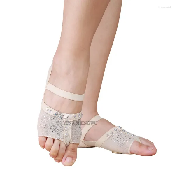 Palco desgaste dança do ventre pé tanga dança meias sapato toe pads prática sapatos de balé acessórios profissional
