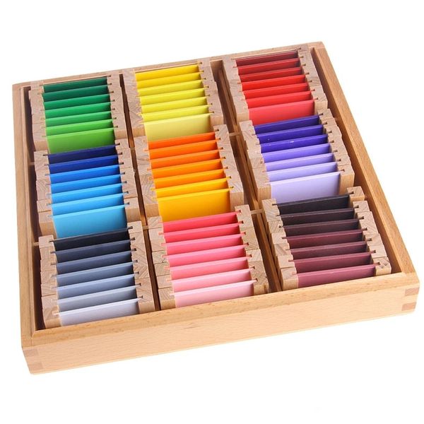 Montessori Sensorisches Material Lernen Farbtafel Box 123 Holz Vorschultraining Kinderspielzeug Geschenk 240131