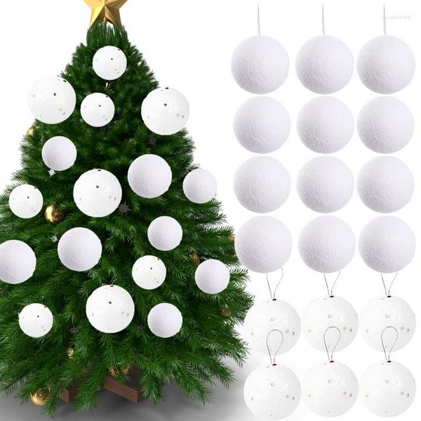 Decorações de Natal 6 PCS Espuma Bola de Neve Pingente Árvore Bola Pendurada Enfeites de Natal para Decoração de Festa de Ano