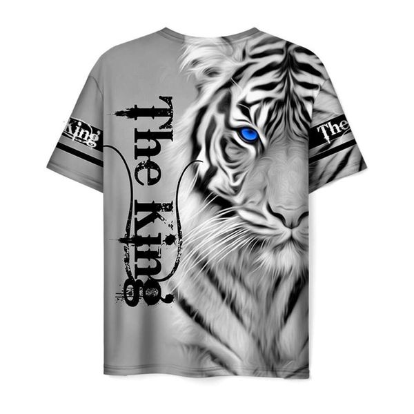 Giacca da uomo T-shirt 3D con stampa tigre animale a maniche corte a sublimazione termica