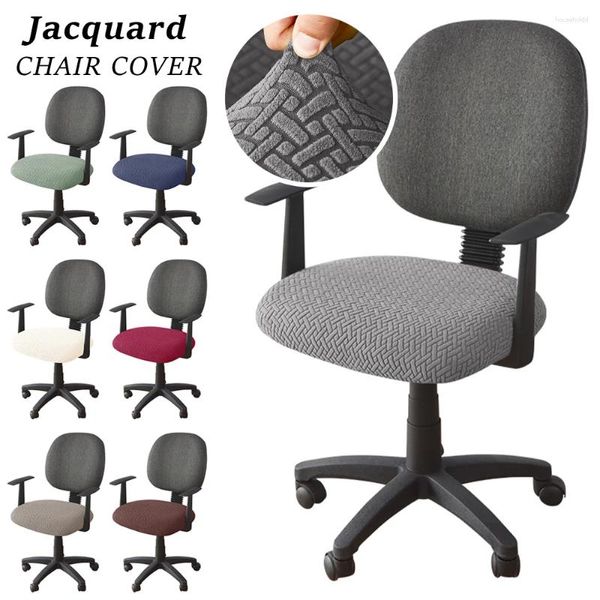 Cadeira cobre 1 pc Soft Jacquard Capa Sólida Stretch Gaming Poltrona Escritório Rotativo Elevador Assento de Computador Sarja