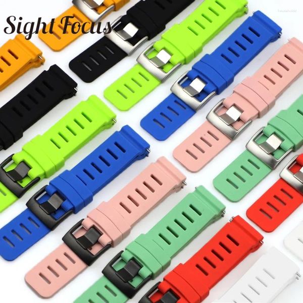 Assista Bandas Sight Focus 24mm Curvo End Waterproof Silicone Band para Suunto D5 Dive Computer Strap Watchband 8 Cores