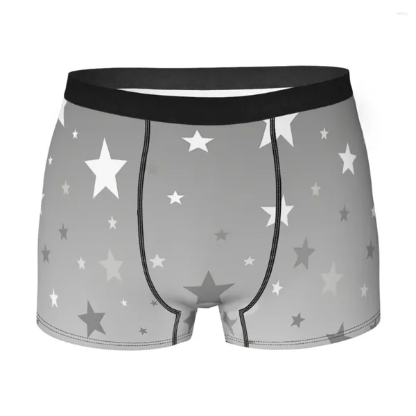 Mutande Stelle sparse dal grigio argento al bianco Boxer da uomo stile giapponese Pantaloncini sexy di alta qualità altamente traspiranti