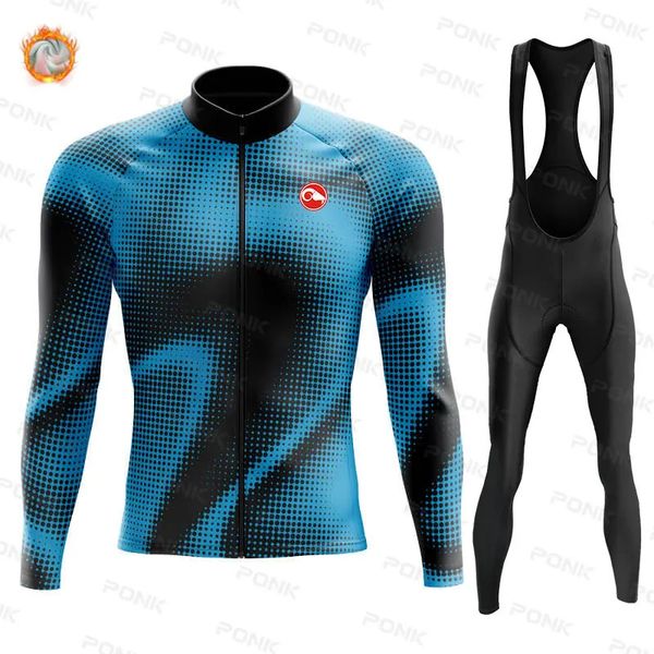 Kış Termal Polar Erkekler Bisiklet Jersey Setleri Bisiklet Giysileri MTB Maillot Bisiklet Giyim Ropa Ciclismo Hombre Bisiklet Takımı 240119