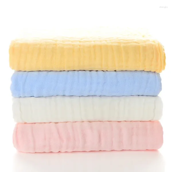 Coperte Asciugamano da bagno per bambini Materiale in cotone per bambini Coperta casual in tinta unita morbida e confortevole per la pelle