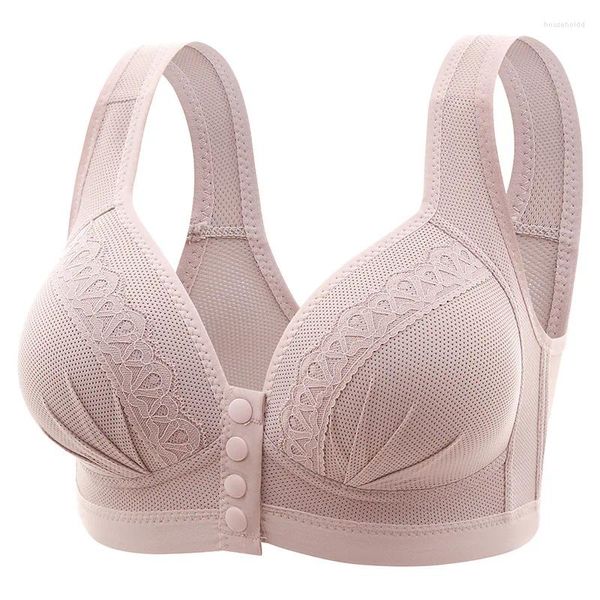 Reggiseni di grandi dimensioni senza anello in acciaio Mamma che allatta al seno spinge verso l'alto Bella biancheria intima posteriore Reggiseno da donna regolabile traspirante a sezione sottile