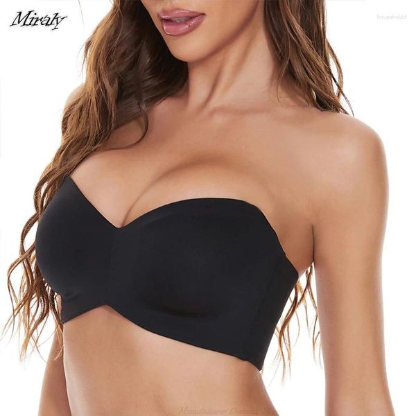 BRAS Tam Destek Slip Olmayan Dönüştürülebilir Bandeau Bra Kadın Kesintisiz Görünmez Straplez Asansör Yukarı iç çamaşırı artı boyutu