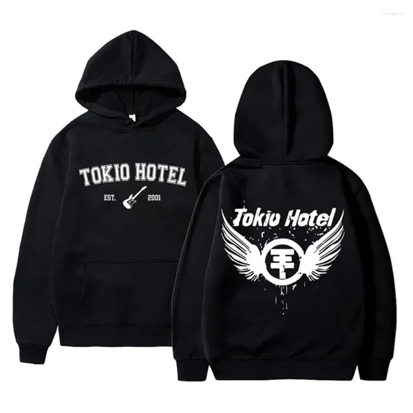 Felpe con cappuccio da uomo Rock Band Tokio El Kaulitz Streetwear Y2K Felpe Uomo Donna Oversize Punk Felpa con cappuccio in pile Pullover casual