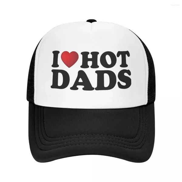 Cappellini da baseball Moda I Love Dads Cappello da camionista Uomo Donna Berretto da baseball per adulto regolabile personalizzato Cappelli estivi Snapback