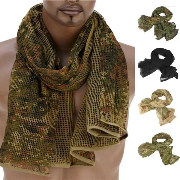 Bandanas 190 90cm pescoço mais quente algodão militar camuflagem cachecol de malha tático sniper rosto véu acampamento caça bandana homens caminhadas cachecóis