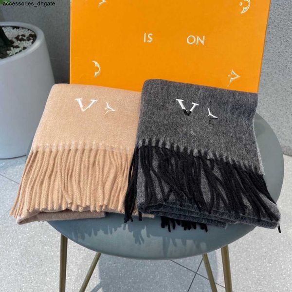 Luxus-Schal Designe V-Schal 100 % Kaschmir Winter-Langschal für Herren und Damen Fashion Letters Classic Hochwertiger Hijab Pashmina mit Geschenkbox Factory Shop