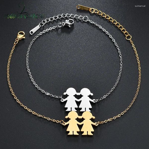 Braccialetti di collegamento Nextvance Bracciale per ragazze in acciaio inossidabile Bff 7 tipi Bambini Compleanno Amici Regalo Pulseras Para Las Mujeres