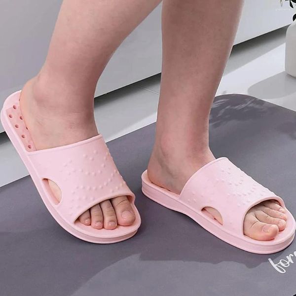 Chinelos shevalues chuveiro slides para mulheres homens casa antiderrapante banheiro com furos de drenagem secagem rápida verão casal praia chinelo