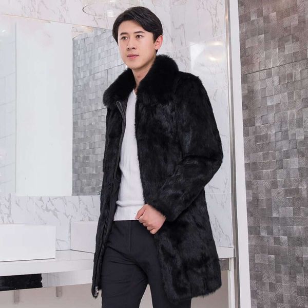 Casaco de pele de designer para homens inverno calor casual solto grosso grande tamanho coreano blusão n3cx