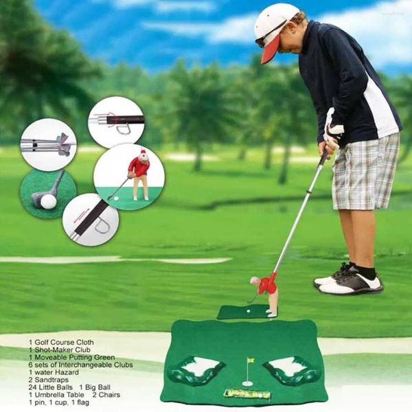 Treinamento de golfe aids plástico mini clube jogos conjunto prática bola esportes brinquedo crianças indoor pai-filho educacional para