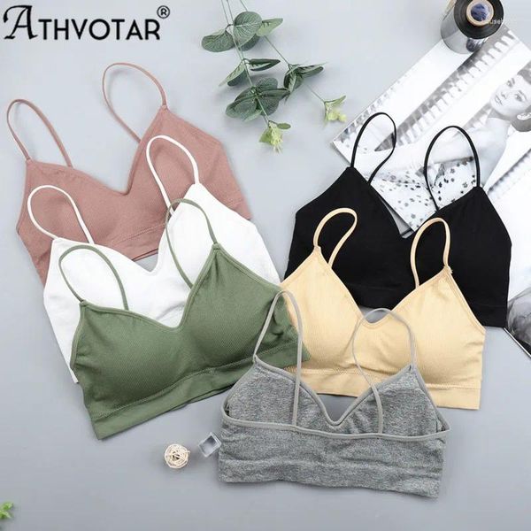 Bras Athvotar Verão Mulheres Push Up Bra Estilo Coreano Bralette Elastic Sexy Sem Fio Backless Brassiere Lingerie Feminina