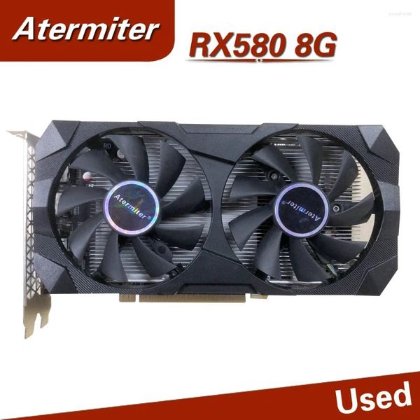 Видеокарты Atermiter AMD RX580 8G GDDR5 GPU RX 580 8 ГБ 256 бит 2048SP Компьютерная игровая карта RX5808G для настольных ПК