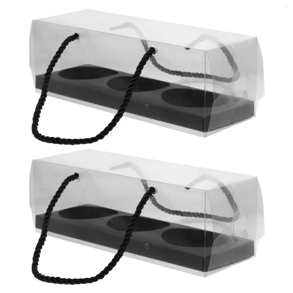 Retire recipientes 10 peças caixa de embalagem comida com tampas sacos transparentes para presentes caixas de sobremesa copo de papel