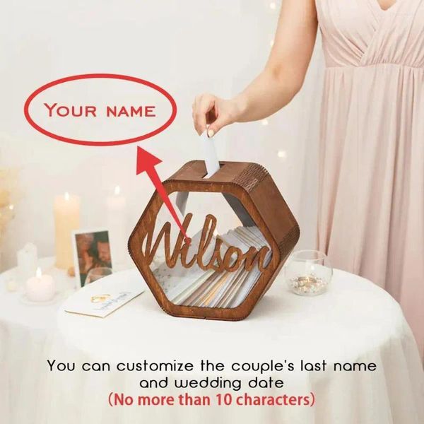 Fontes para festas Caixa de madeira para casamento |Envelope de cartão personalizado personalizado para memória K3g4