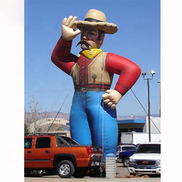 7mH (23 pés) Com soprador atacado gigante personagem engraçado figura de cowboy inflável para festa evento desfile decoração, formato de desenho animado personalizado