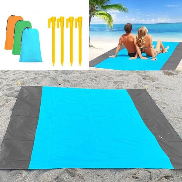 Tappeti 2x2,1 m Tappetino da campeggio esterno pieghevole impermeabile tascabile coperta da spiaggia materasso portatile leggero da picnic sabbia