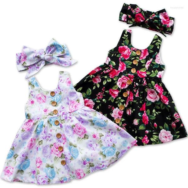 Платья для девочек, осеннее платье с длинными рукавами для девочек, детская одежда, свадебный наряд на пуговицах с цветочным принтом, формальный сарафан, одежда