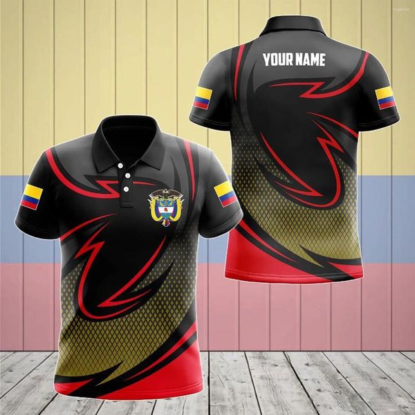 Polos masculinos bandeira do equador brasão de armas camisas polo personalizadas verão casual streetwear moda solta camisa plus size roupas esportivas