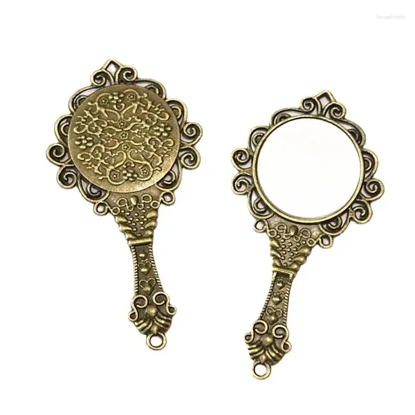 Ciondoli 5 pezzi 68 35 mm bronzo antico placcato specchio pendente collana accessori gioielli fatti a mano vintage fai da te