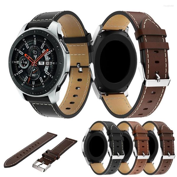 Uhrenarmbänder 22mm Business Lederarmband für Samsung Gear S3 Armband Huami Amazfit Stratos 2 2S Ersatzzubehör