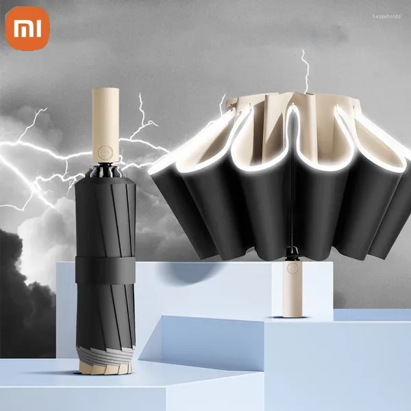 Ombrelli Xiaomi Strong Reverse Ombrello automatico rinforzato Triplice Business Grande pieghevole Ombrellone a doppio uso soleggiato e piovoso all'ingrosso