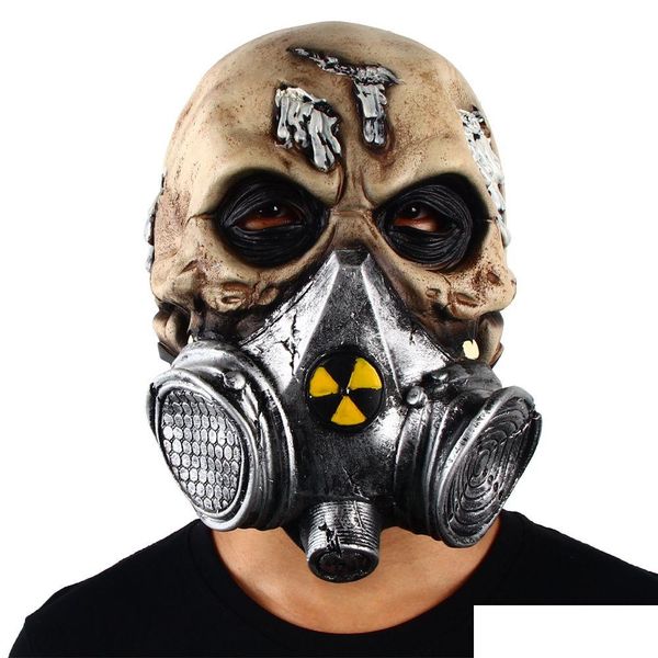 Máscaras de festa Skl Biohazard Scary Mask Zombie Terror Headgear Halloween Horror Cosplay Traje Latex Props 230206 Drop Delivery Home G DHC6I