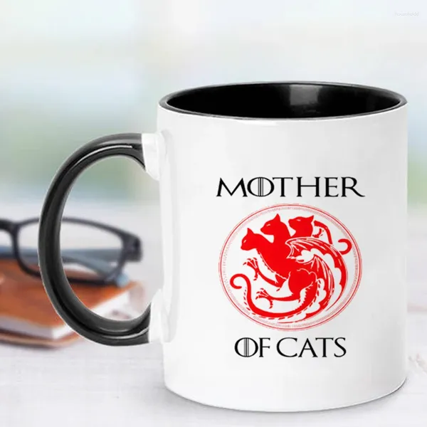 Tazze Mamma dei gatti Regalo della mamma Tazza da caffè da viaggio creativa in ceramica da 11 once
