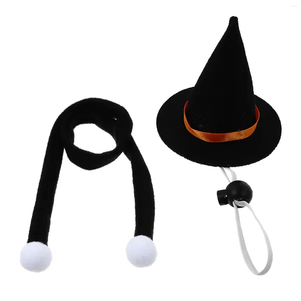 Vestuário para cães 1 conjunto de Halloween Pet Chapéu Cachecol Ajustável Cat Witch Party Supply