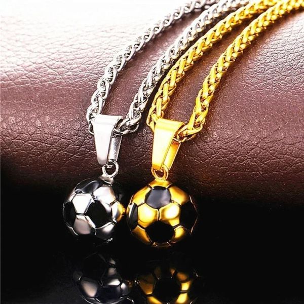 Sportprodukt Fußball-Halskette mit Edelstahlkette, Fußball-Jungen-Geschenk-Halskette für Männer