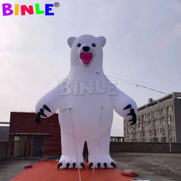 10 mH (33 piedi) Con ventilatore Orso polare gonfiabile gigante bianco di Natale all'ingrosso con illuminazione a led Prezzo di fabbrica mascotte gonfiabile dell'orso gonfiabile per la decorazione del cortile