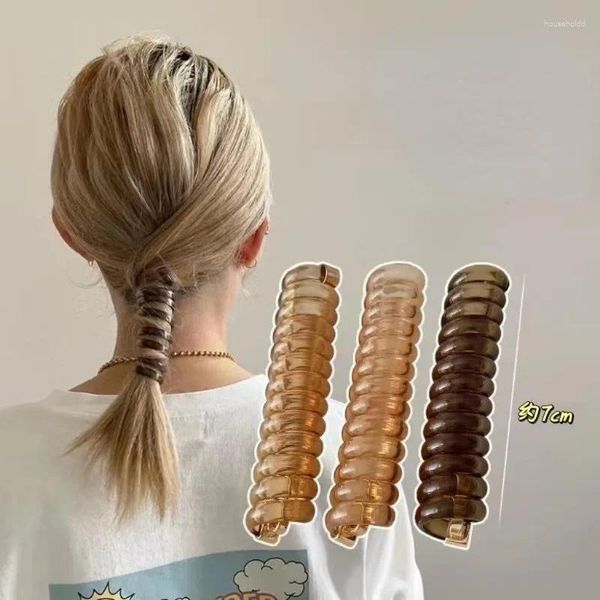 Grampos de cabelo twister transparente geléia fio diy banda trança ferramentas estilo feminino rabo de cavalo penteado acessórios elásticos