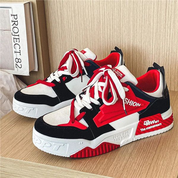 Moda branco vermelho masculino sapatos de skate casuais esportes streetwear designer hip hop tênis de skate zapatos de hombre 240123