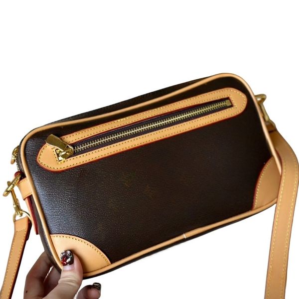 дизайнерская сумка для мужчин и женщин, мини-сумка, винтажная кожаная однослойная сумка для фотоаппарата, поясная сумка, нагрудная сумка, модная сумка через плечо, сумка через плечо # 51183