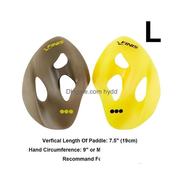 Luvas esportivas Finis Iso Natação Paddles Ergonômico Profissional Strokes Prática Correção Swim Training Paddle 231227 Drop Deliver Dhuba