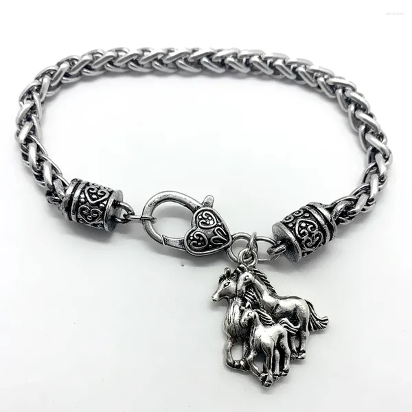 Браслеты-подвески, модные семейные символические ювелирные изделия, металлический браслет с подвеской в виде лошади, браслет-цепочка для отдыха на открытом воздухе