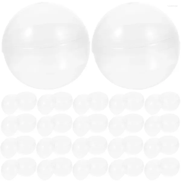 Sacos de armazenamento 50 pcs transparente shell máquina de venda crianças limpar cápsulas bola redonda plástico prêmio criança festa favores vazios