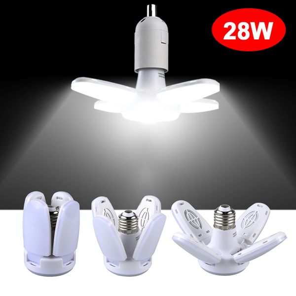 Lampadina LED pieghevole da 28 W E27 Pala del ventilatore Lampada LED AC 220 V 110 V Bombilla Lampada Faretto per la casa Pannello da soffitto Illuminazione del garage