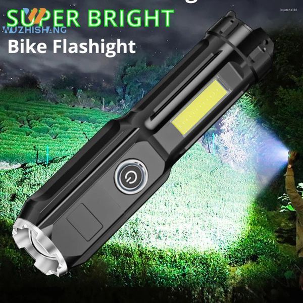 Torce elettriche Torce elettriche da 10000 lumen Torcia portatile per bici Luce forte Flash tattico ricaricabile ad alta potenza Illuminazione esterna LED