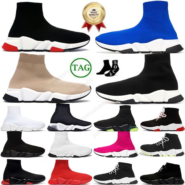 Klasik Hız Eğitmeni Tasarımcı SOCKS ayakkabıları, paris dantelli grafiti üçlü siyah beyaz gri pembe platform koşucu spor spor ayakkabılarının dış beden Eur36-45