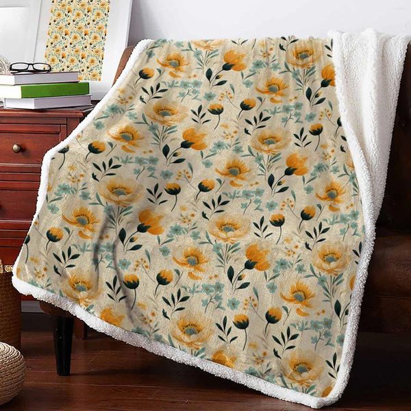 Decken, Blumen, Blätter, Vintage-Kaschmir-Decke, Winter, warm, weich, Überwurf für Betten, Sofa, Wolle, Tagesdecke