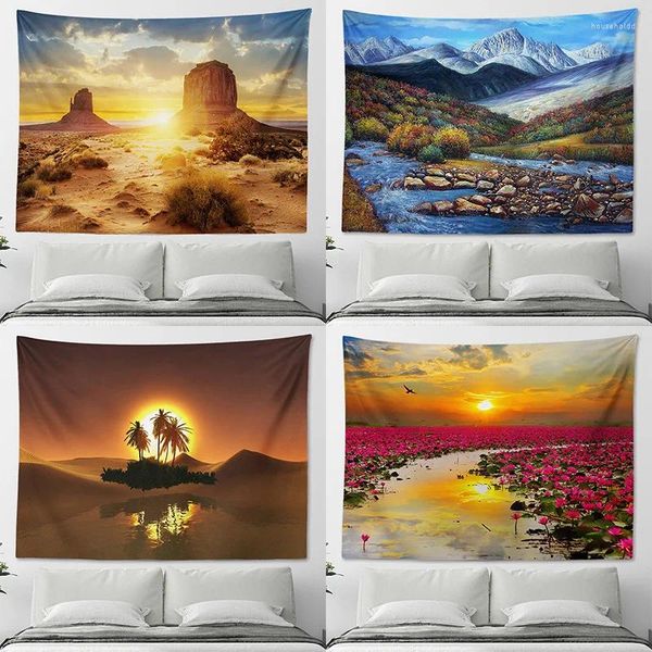 Wandteppiche Verkauf Landschaft Serie Tapisserie Wüste Sonnenuntergang Stil Wandbehang Tuch Hintergrund Home Dekoration